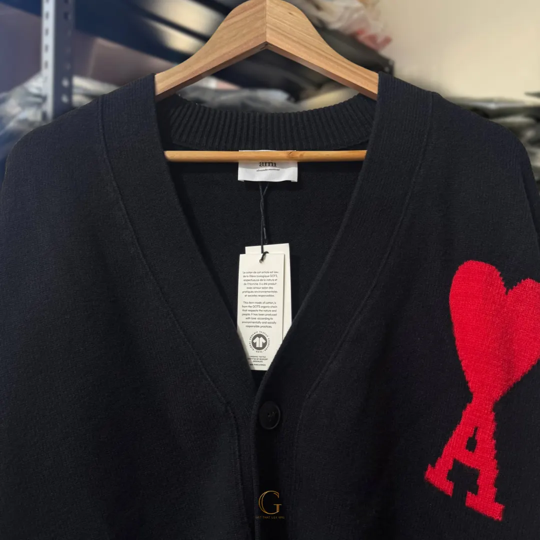 Ami Knitted Cardigan Black thumbnail 2