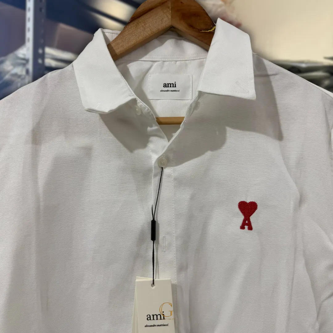 AMI Paris Polo Button Down Long Sleeves White thumbnail 2