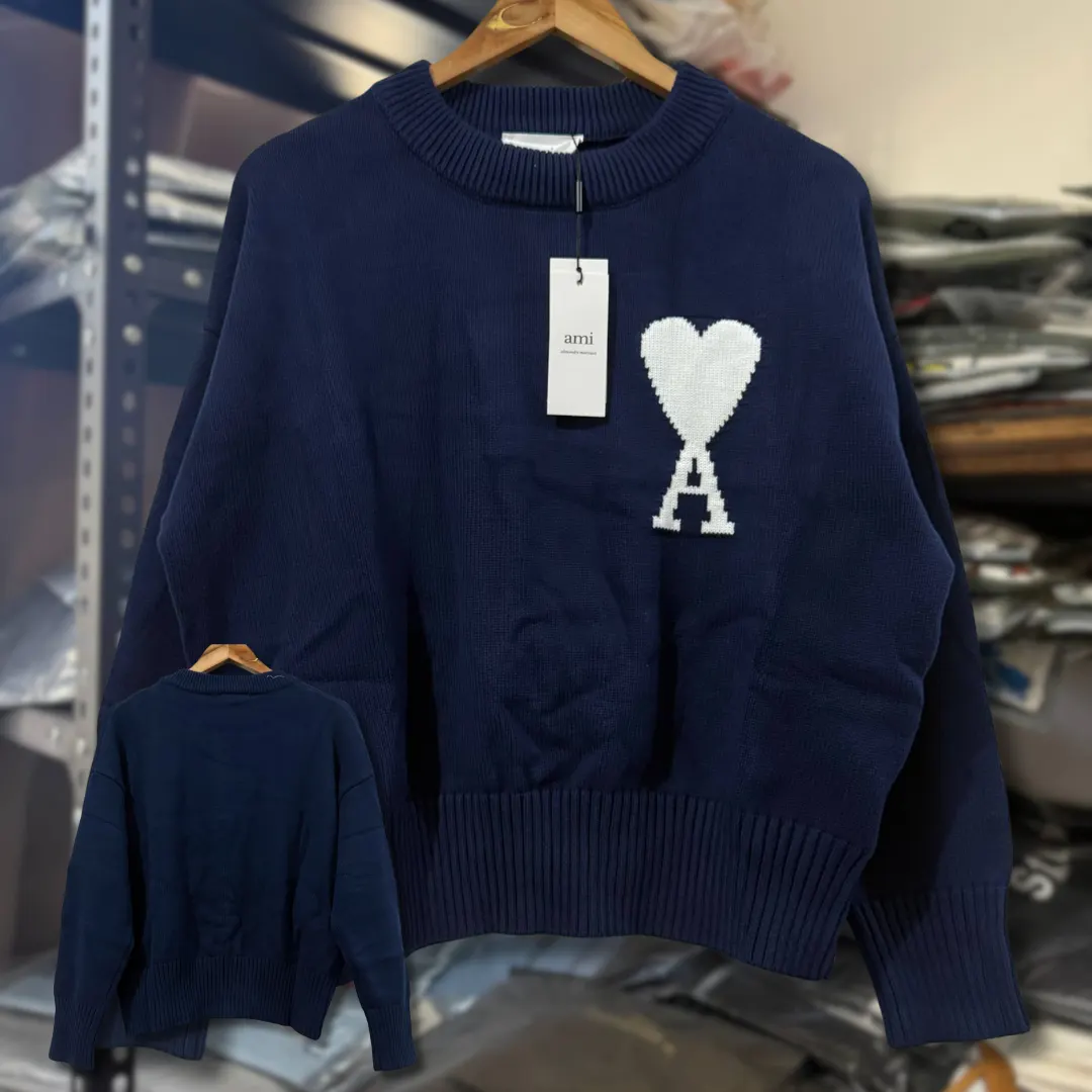 Ami Knitted Sweater Navy