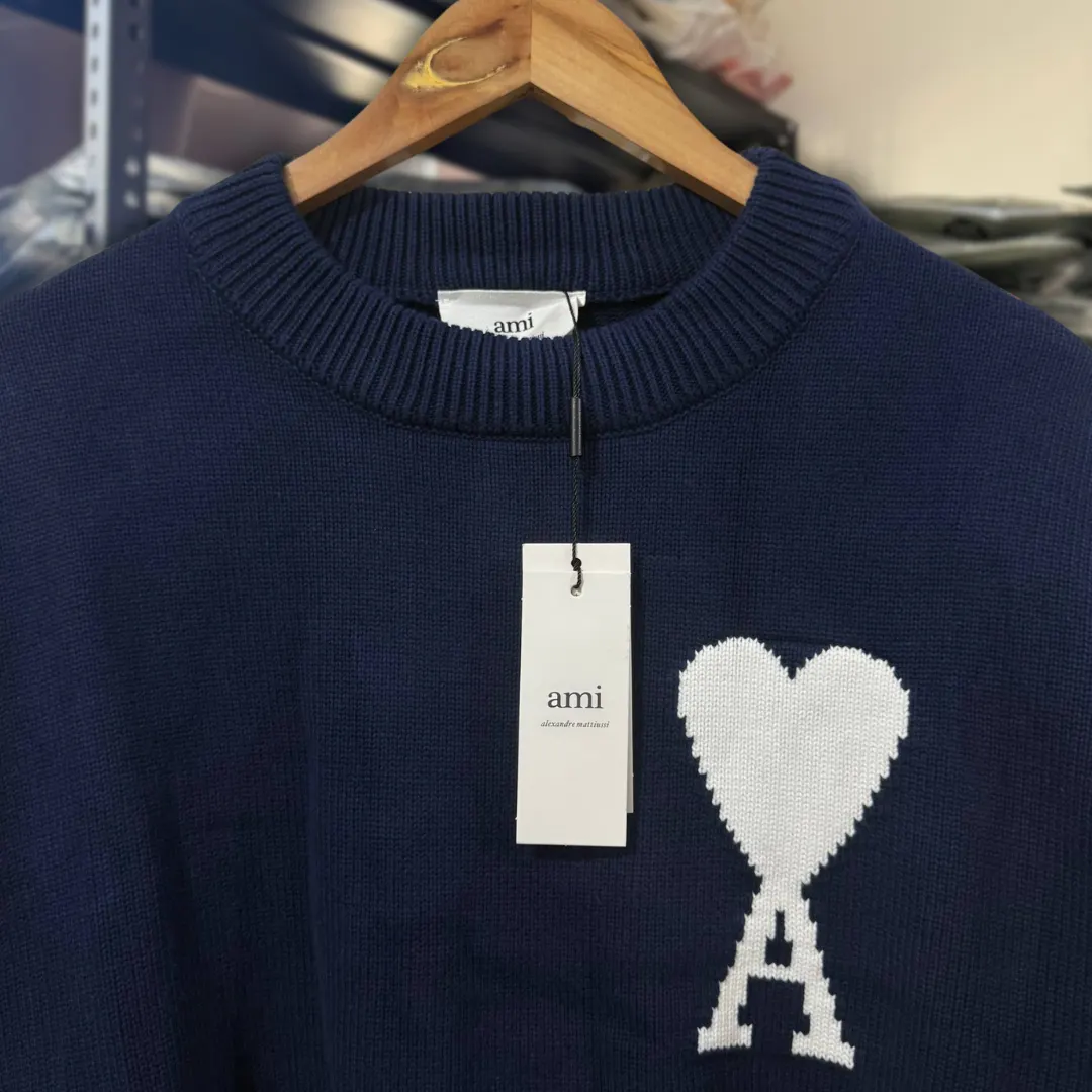 Ami Knitted Sweater Navy thumbnail 2