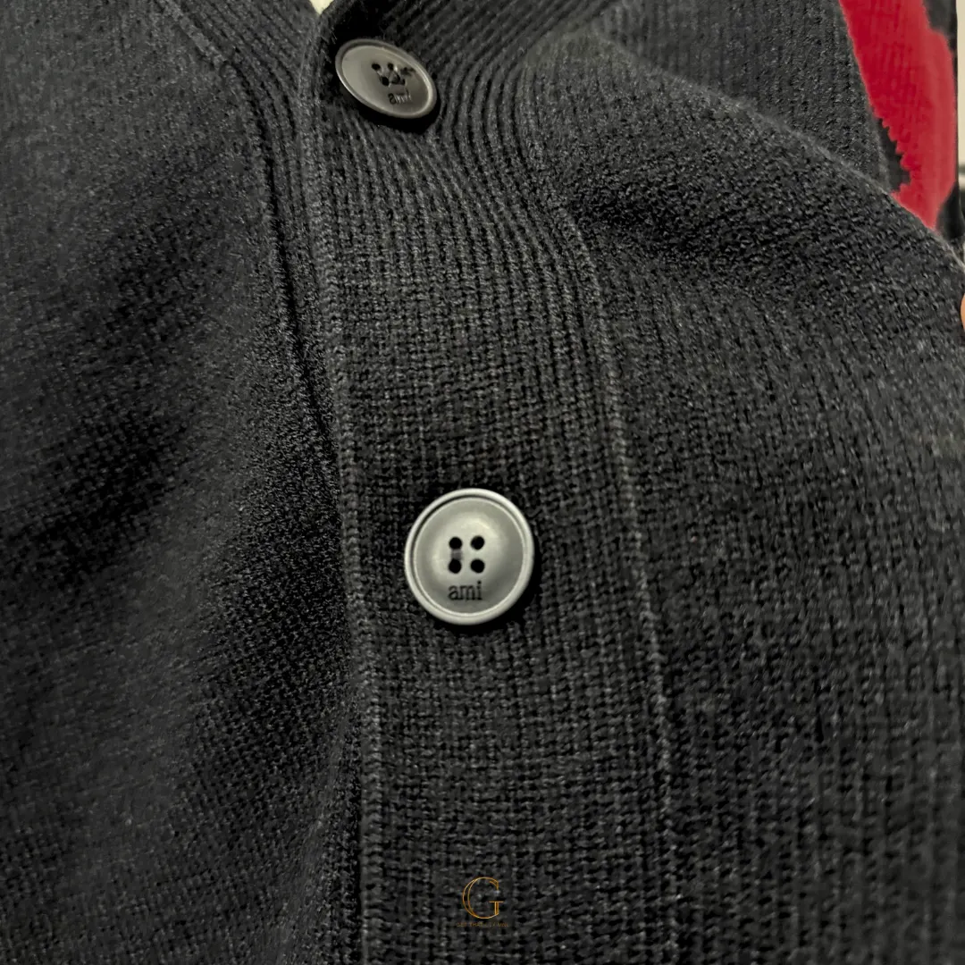 Ami Knitted Cardigan Black thumbnail 3