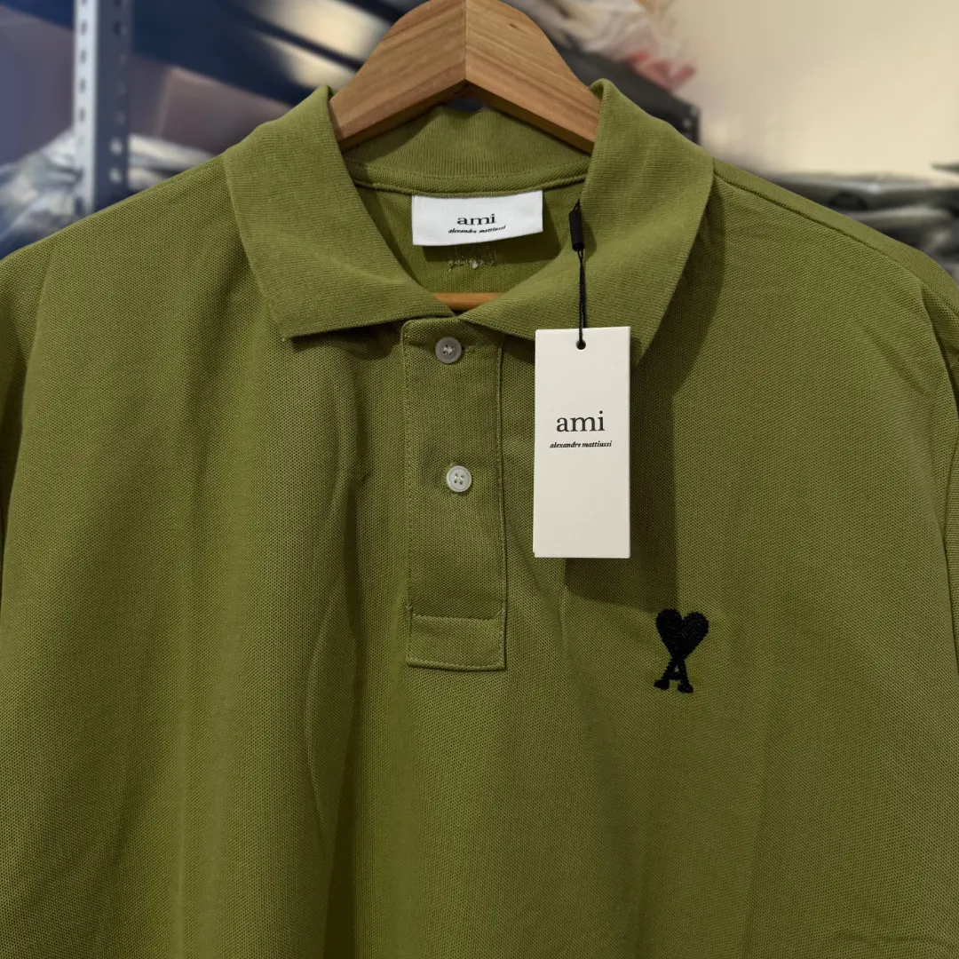 Ami Polo Shirt MOSS BLACK LOGO thumbnail 2