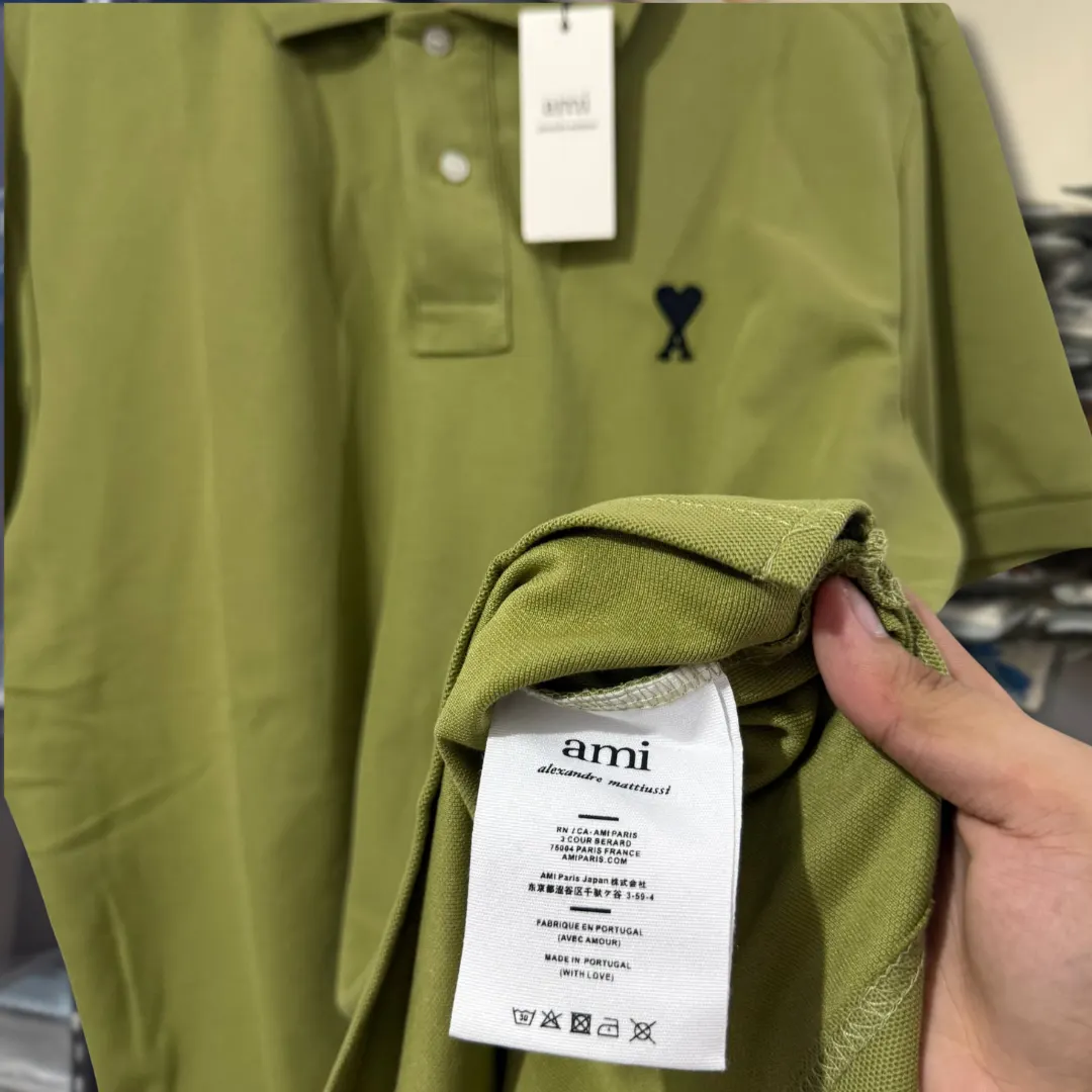 Ami Polo Shirt MOSS BLACK LOGO thumbnail 3