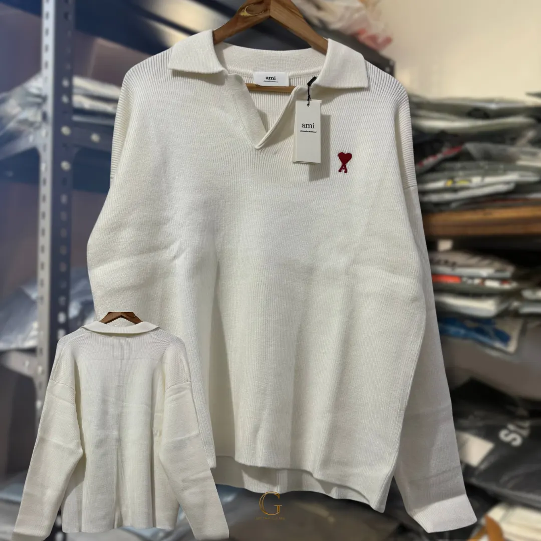 AMI PULLOVER SWEATER WHITE