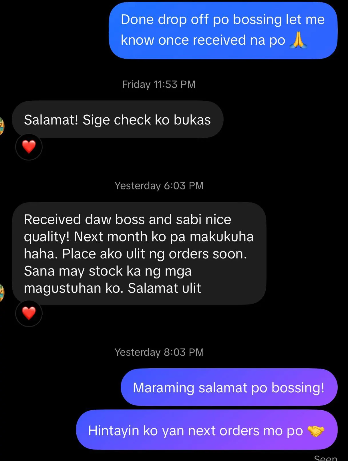 Customer feedback 1