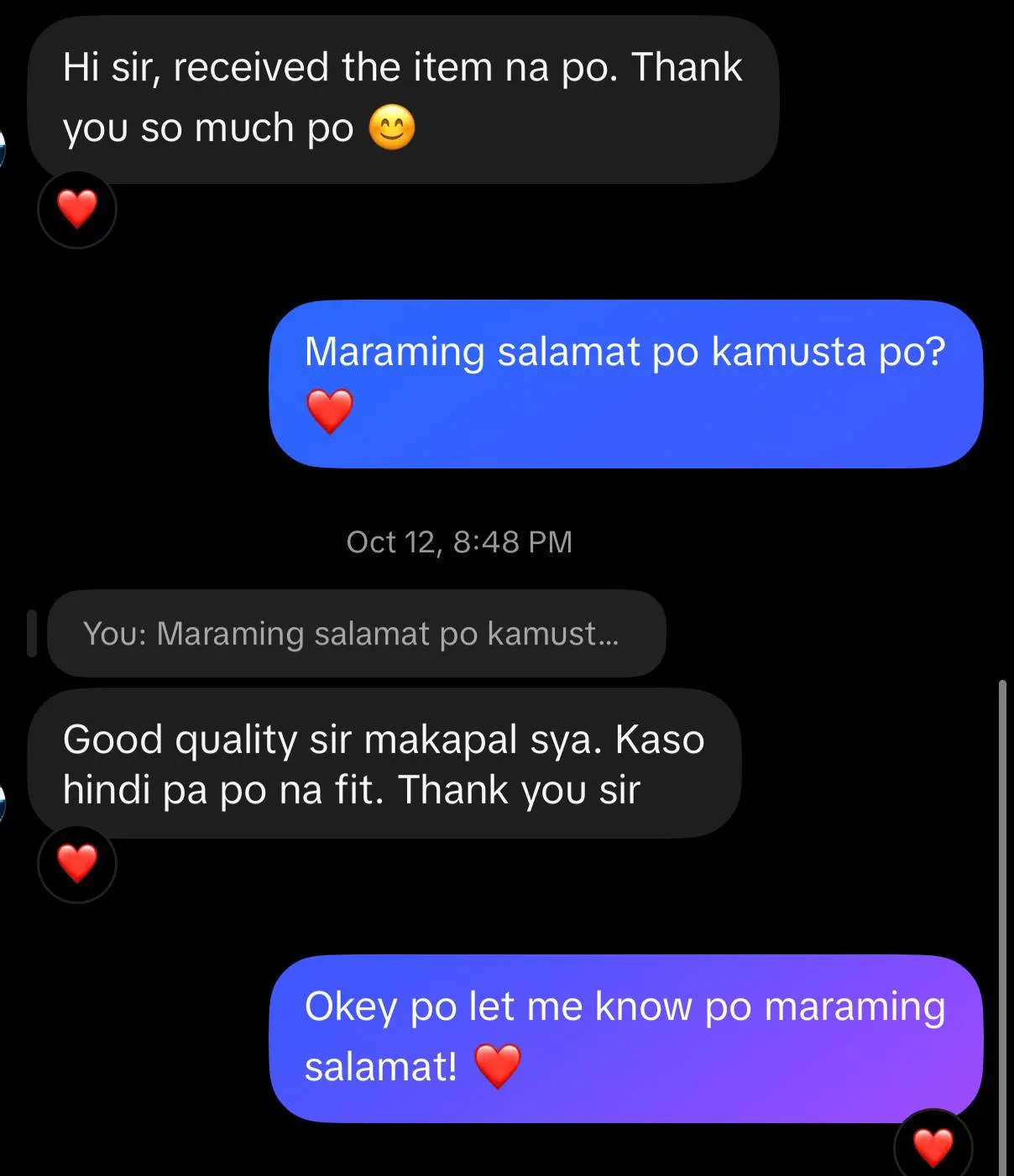 Customer feedback 8